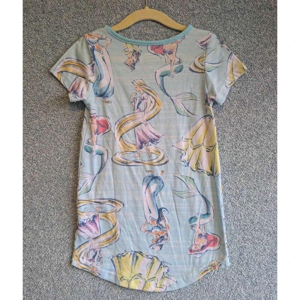 Disney Princess Girls Size 4/5T Blue Pullover Nightgown Sleepwear - Picture 3 of 5